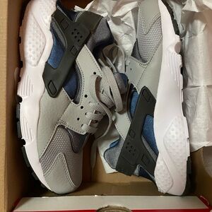 Gray and Blue Athletic Sneakers